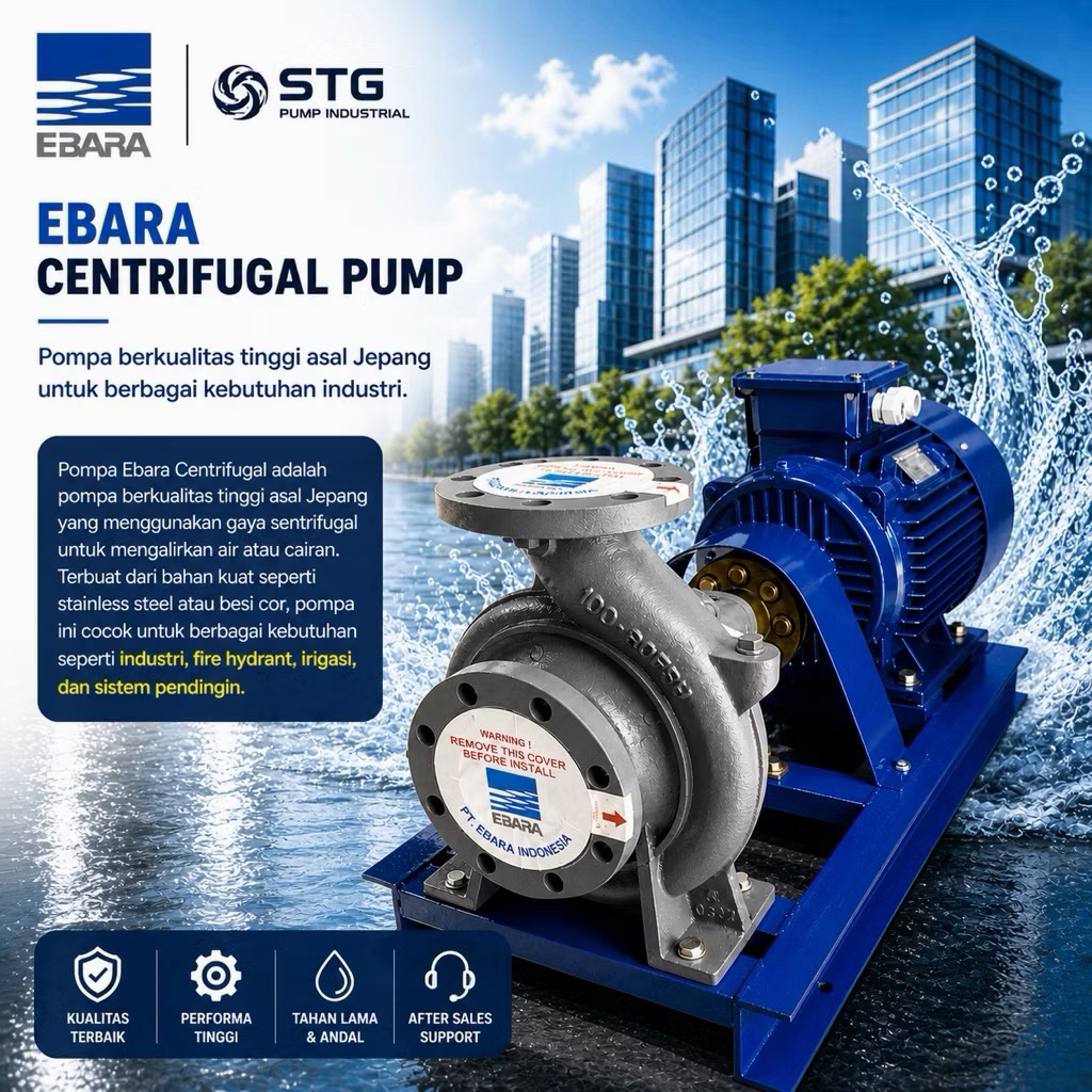 POMPA CENTRIPUGAL EBARA 50X40 FSHA MOTOR 3KW 4HP 2990RPM