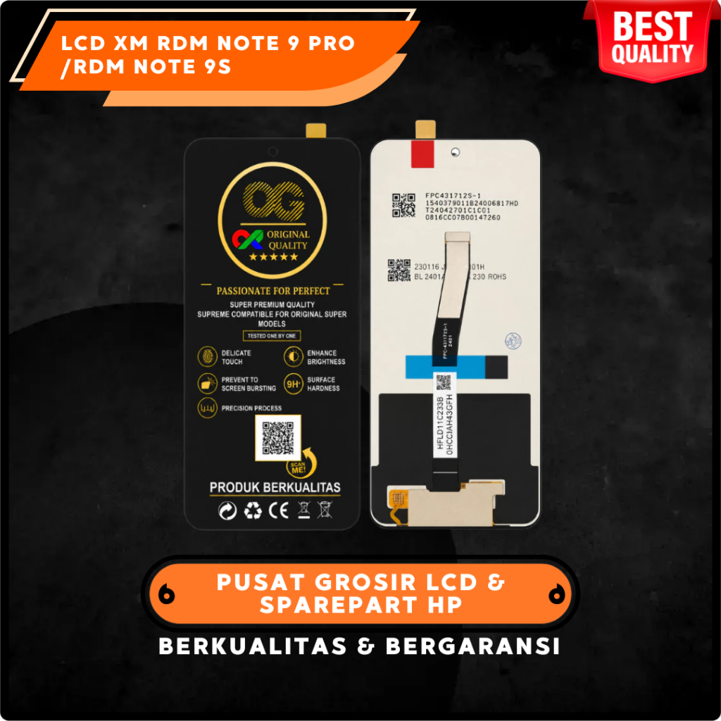 LCD TOUCHSCREEN XIAOMI REDMI NOTE 9 PRO / NOTE 9S ORI FULLSET / LCD REDMI NOTE 9S