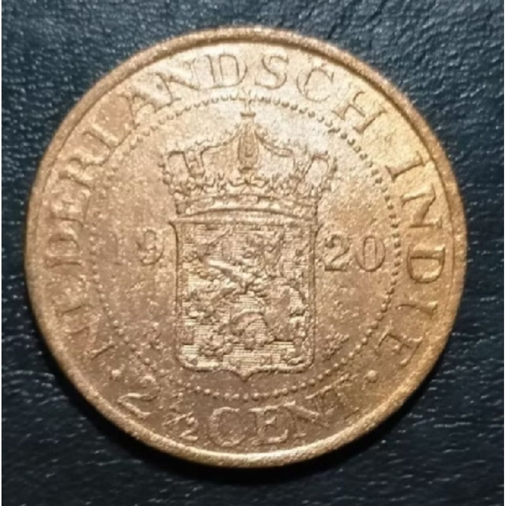 Uang Koin Kuno Benggol Hindia Belanda 2½ Cent bahan Tembaga