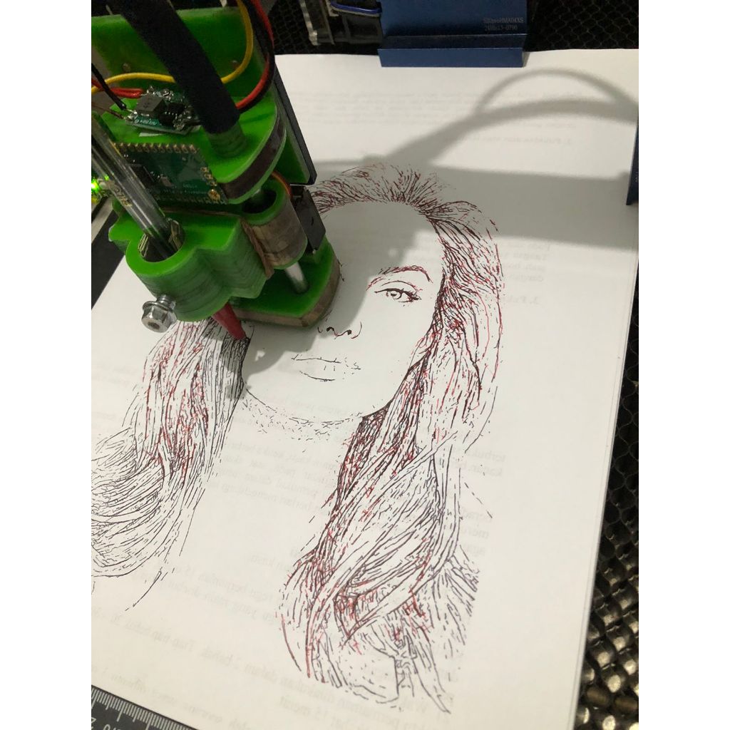 Jasa Pen Plotter Art Custom Foto – CNC Pen Plotter (Ukuran A4/A5)