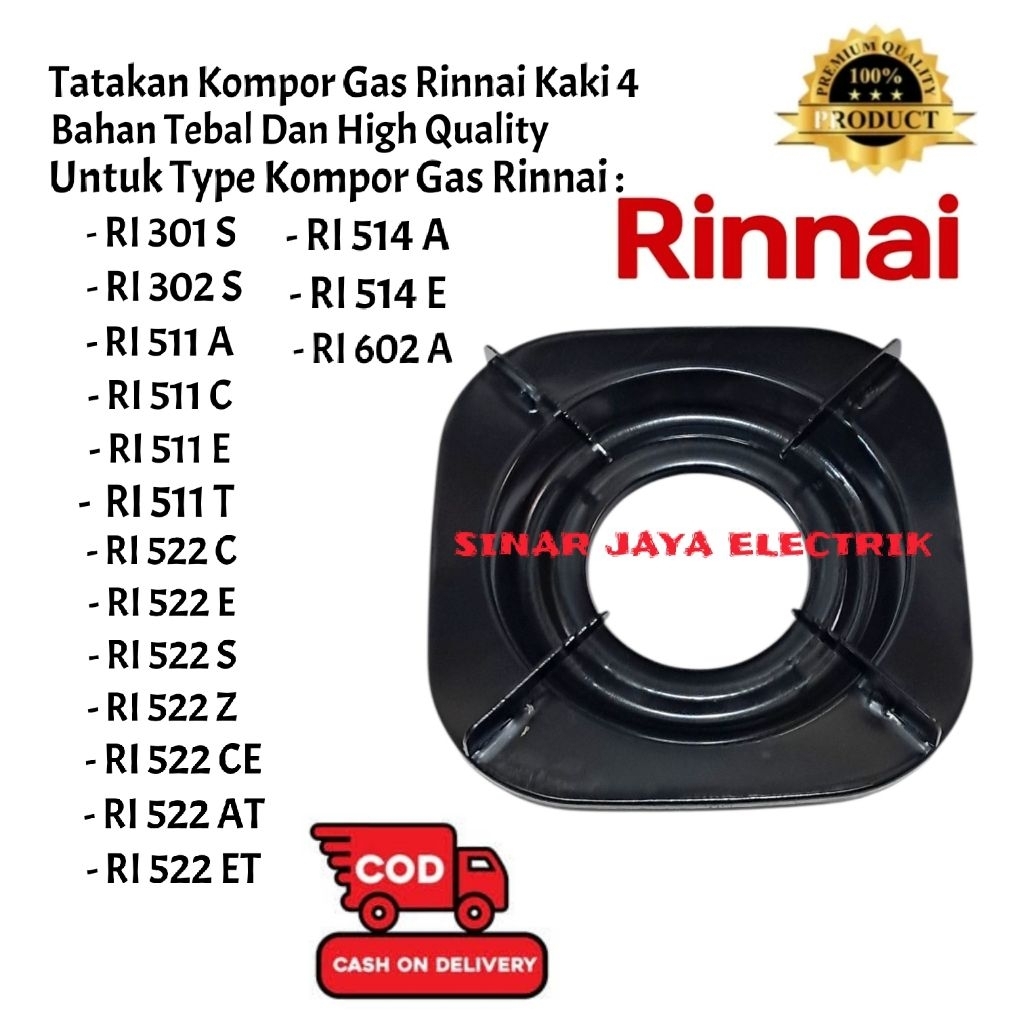 TATAKAN KAKI 4 KOMPOR GAS RINNAI Ri 552C Ri 522E Ri 522S Ri 511C Ri 602E BAHAN PLAT TEBAL