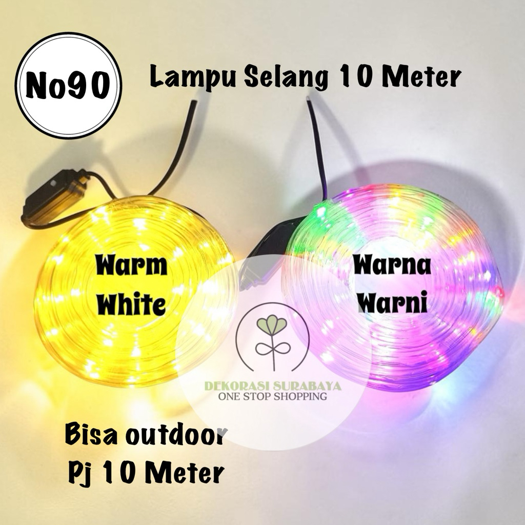 Dekorasi Natal Outdoor Lampu Selang 10 Meter LED