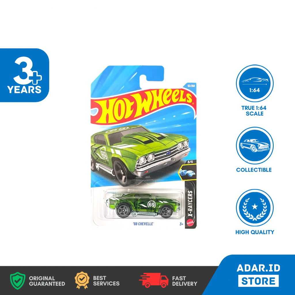 HOT WHEELS - ’69 CHEVELLE - X-RAYCERS 3/5 - HW REGULAR 53/250 - JJK83
