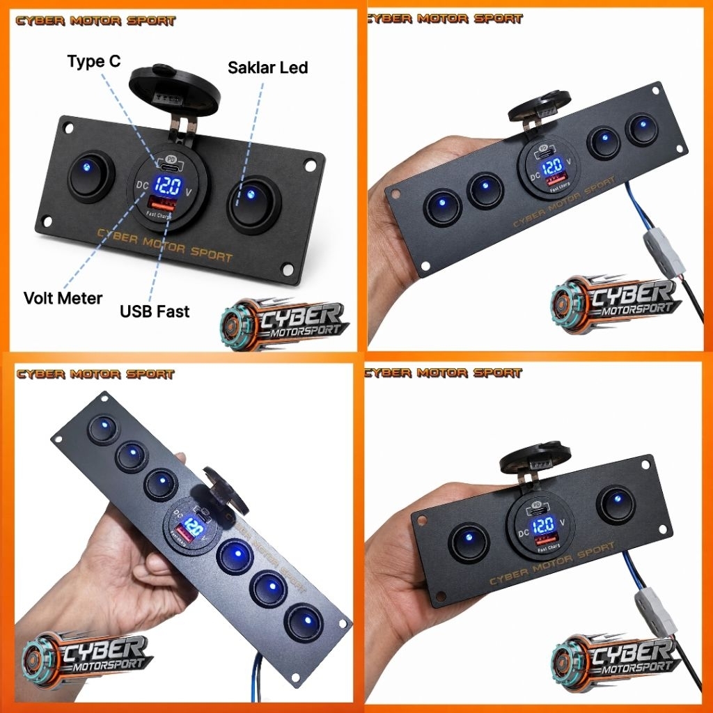 Saklar DC 12v 24v kendaraan mobil motor bus truk perahu off-road  rally Jeep balap custom  LED lampu