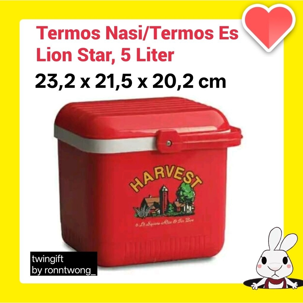 Termos Nasi/Termos ES, Lion Star, 5 liter, Kotak/Persegi