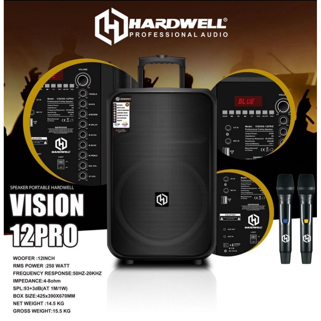 Speaker Portable Hardwell 12 inch Hardwell Vision 12 Pro Original