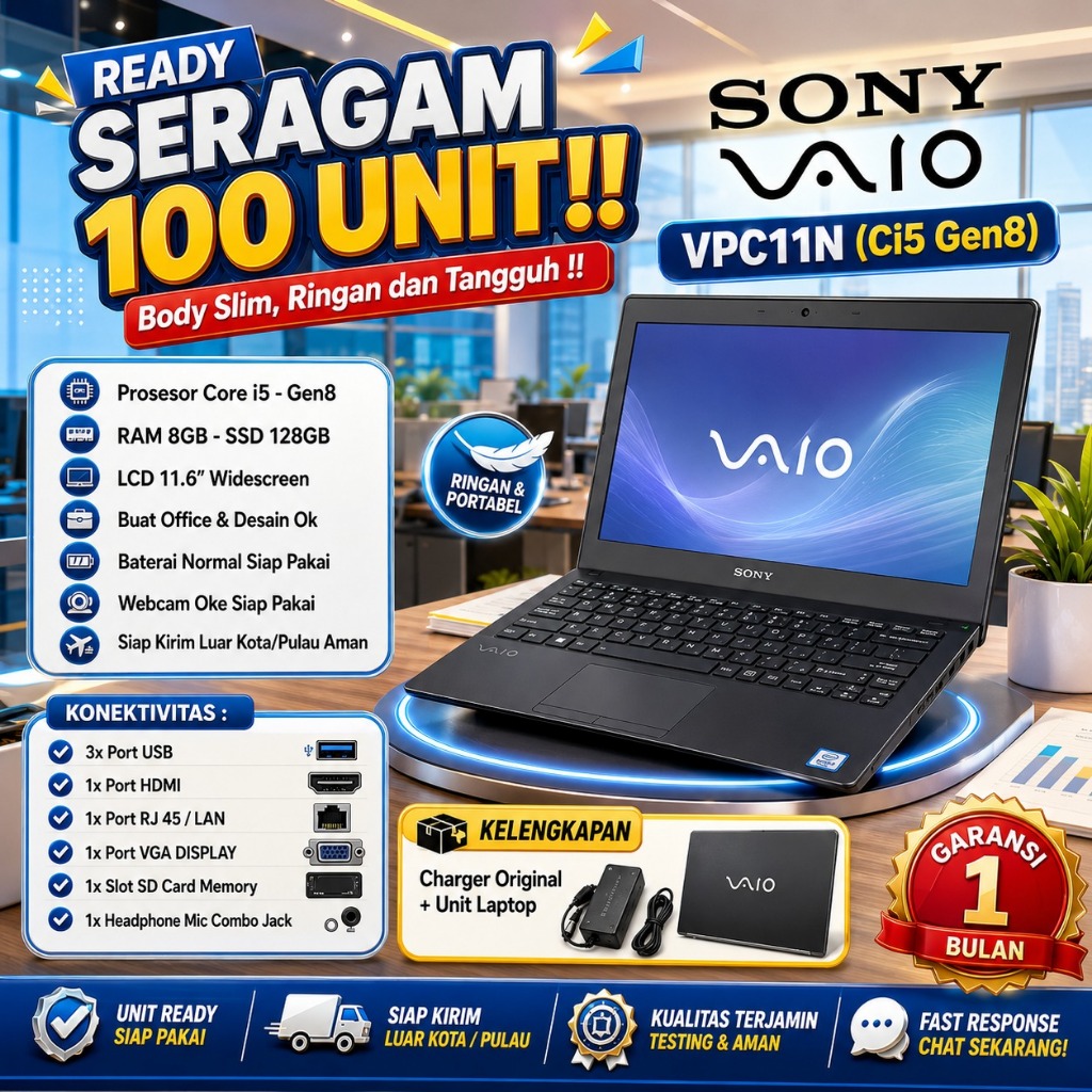 Laptop Super Slim Ringan Sony Vaio VJPF11CC11N  Core i5