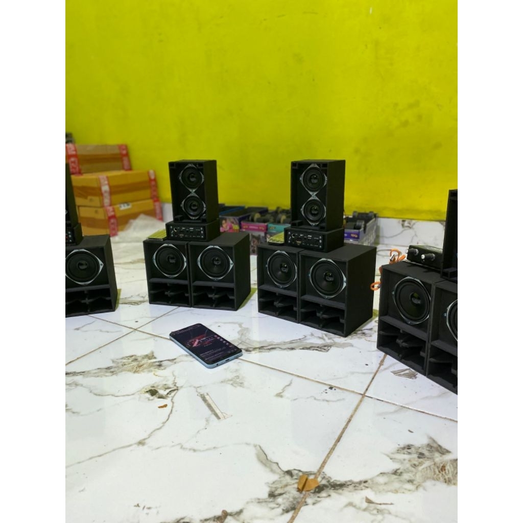 miniatur sound sistem paket komplit 2 dan 3 inch