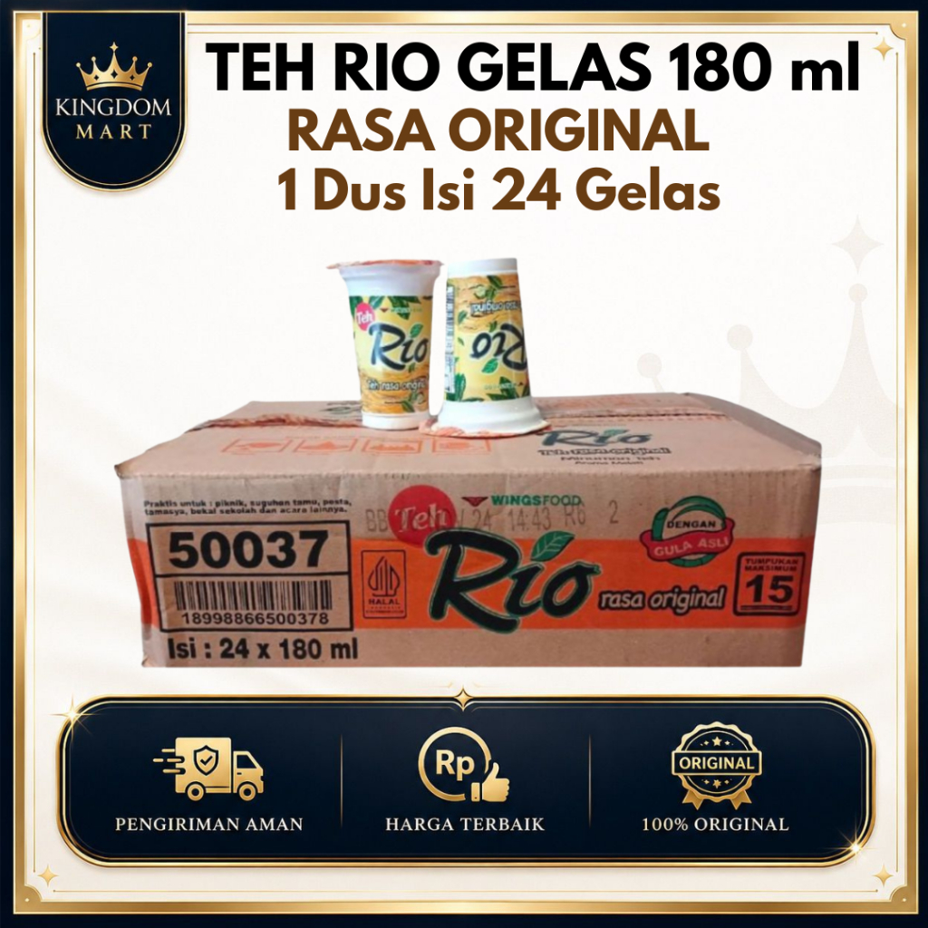 Teh Rio Gelas 180 ml Original 1 Dus Isi 24 Gelas Teh Kemasan