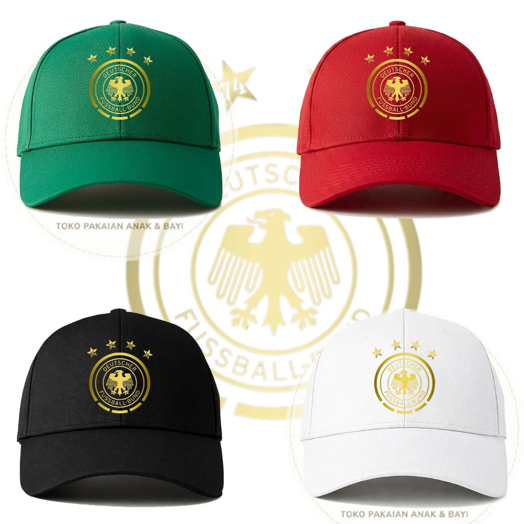 TOPI ANAK DEWASA PIALA DUNIA JERMAN, GERMANY BAHAN ANAK TWILL BAHAN DEWASA DENIM, TOPI BASEBALL UNIS