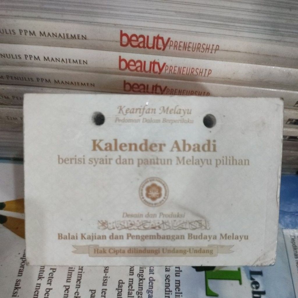 kearifan Melayu, pedoman dalam berperilaku- Kalender Abadi berisi syair dan pantun Melayu. gb4