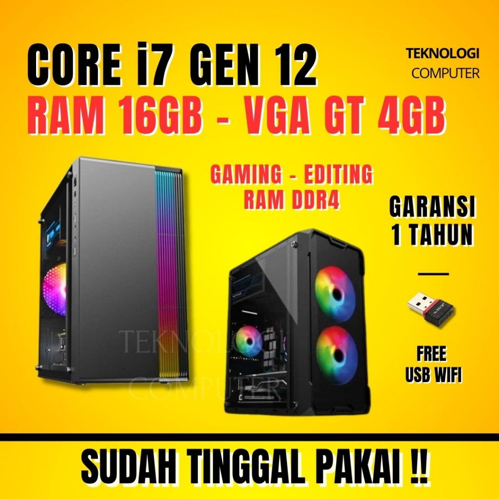 Core i7 | Gen 12 | VGA Nvidia | PC Only | PC Rakitan | Komputer CPU | PC Gaming Editing