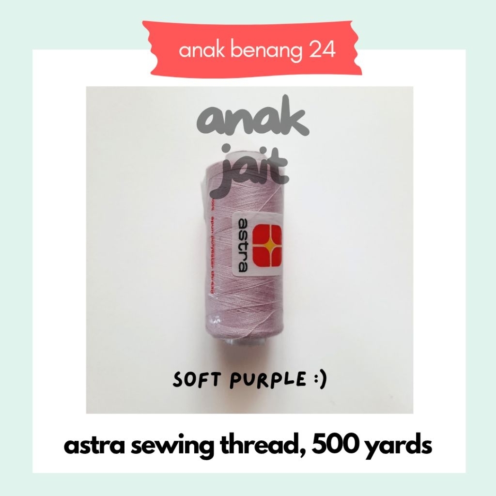 Benang Jahit Astra Ungu Muda / Benang Jahit Soft Purple / Benang Jahit Ungu Muda / Benang Astra Soft