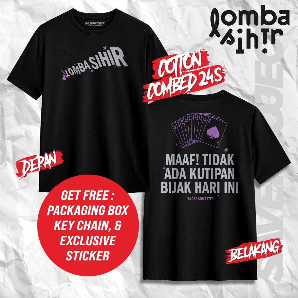 SAVE. Project | Kaos Band Lomba Sihir "Series 2" | Merchandise Lomba Sihir | Baju Band Lomba Sihir