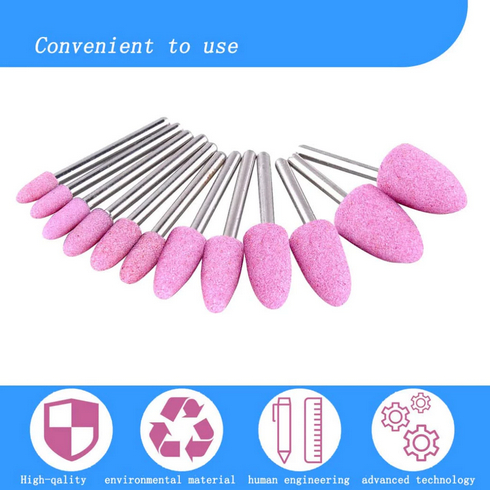 Batu Gerinda Mini Mata Gerinda Batu Asah Poles Rotary Tool Drill Bit Set 100PCS