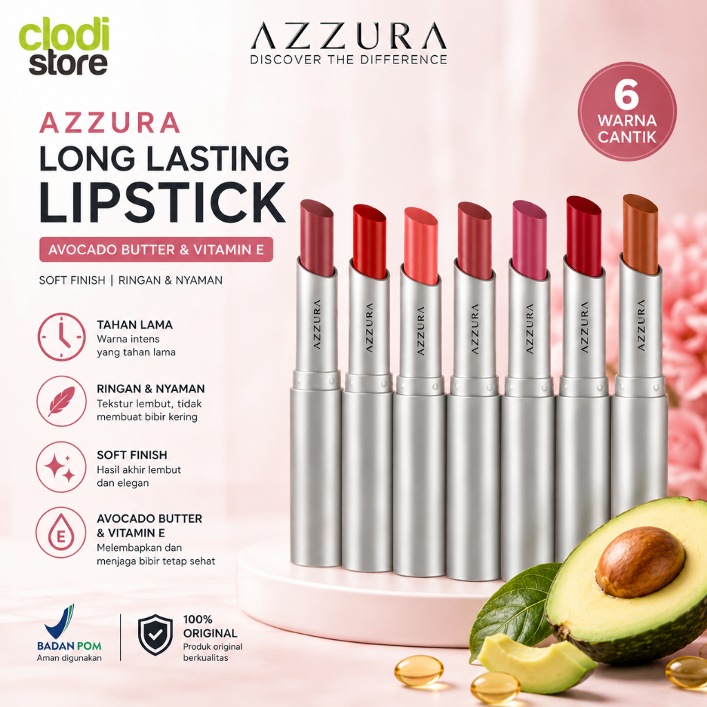 Azzura Longlasting Lipstik | Lipstik Azzura 3gr Long Lasting Lip Stick Azzura