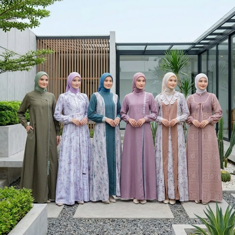 GAMIS DRESS WANITA DEWASA REMAJA BY LUBI FASHION - BUSANA MUSLIM WANITA TERBARU KEKIAN BISA COD MOTI
