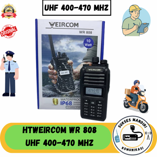 HT WEIRCOM WR 808 UHF 400 470 MHZ BARU ORIGINAL HT WEIRCOM WR808 WATERPROFF
