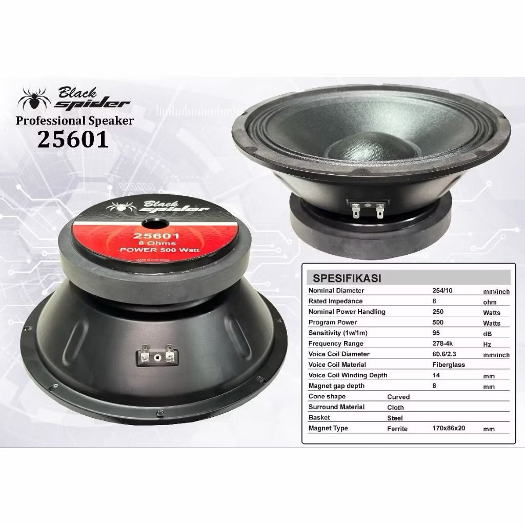 Speaker Component Blackspider 25601 10 INCH