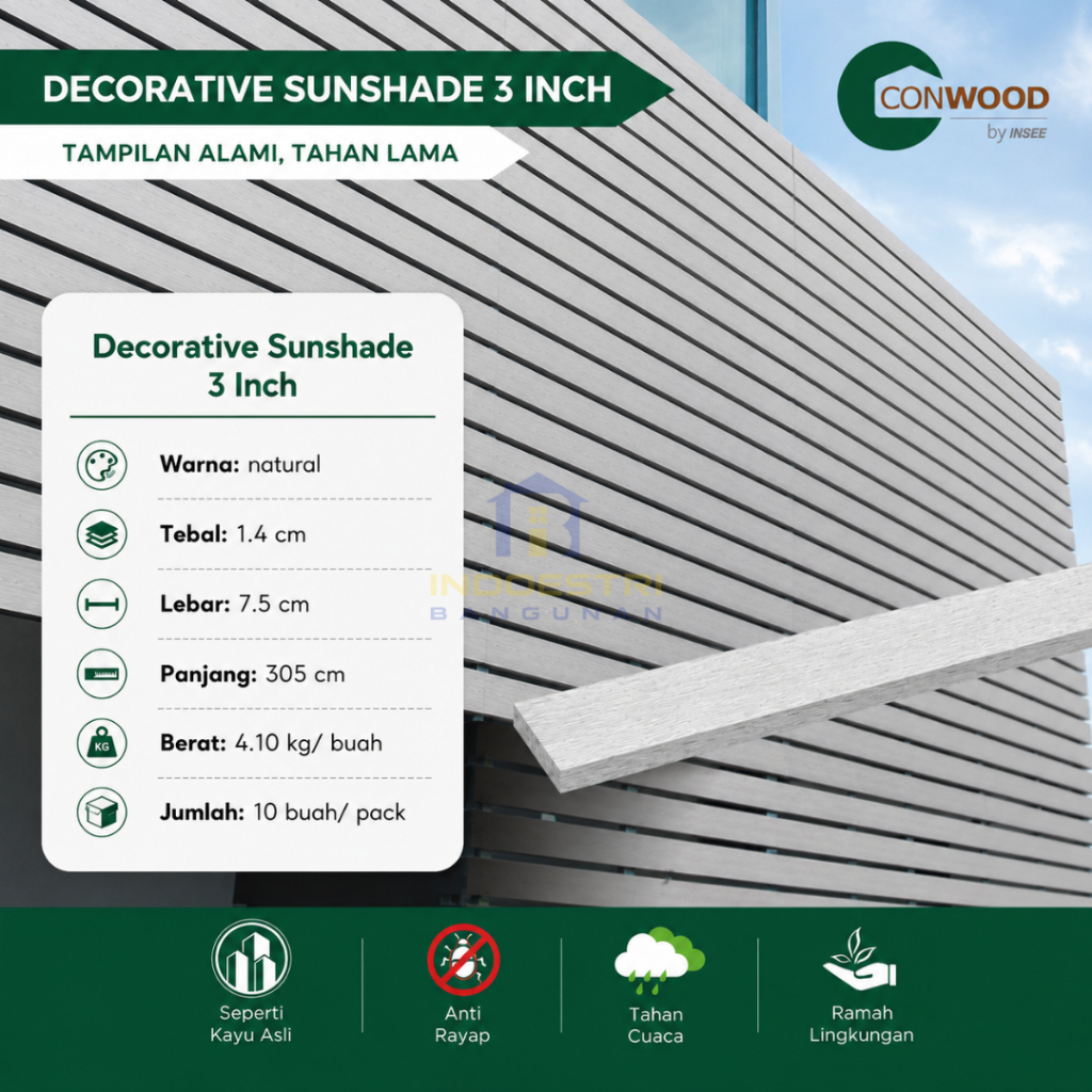 Conwood Sunshade 3" / Conwood Decorative Sunshade (76 x 3050 x 14 mm)