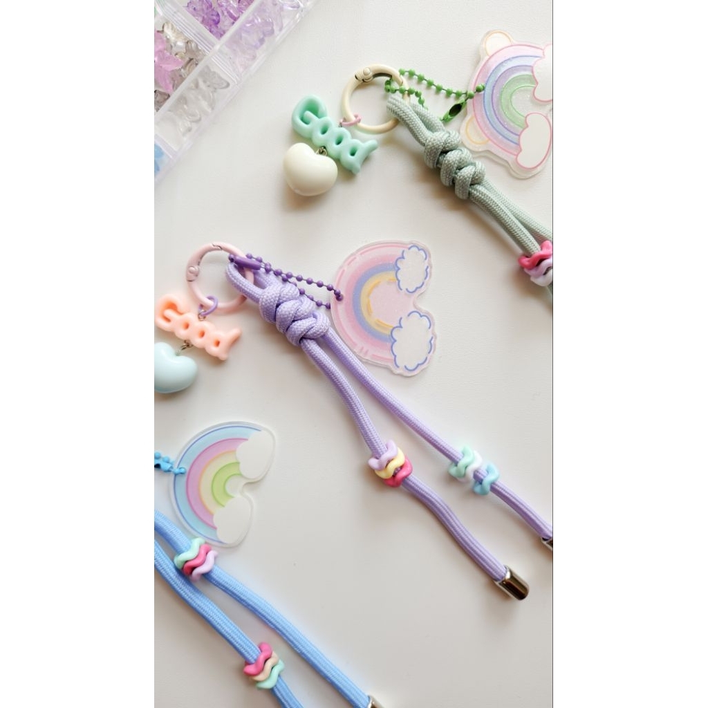 Bag charm rainbow acrylic