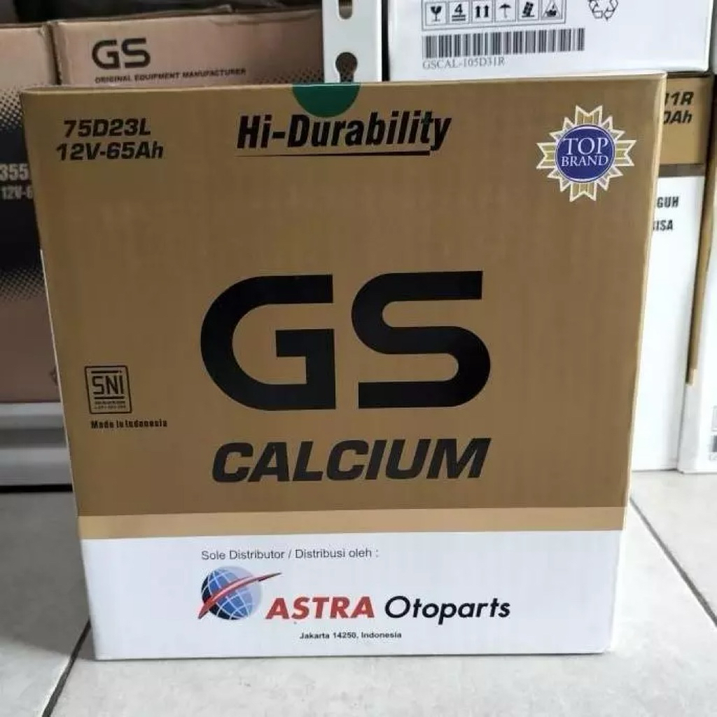 AKI GS CALCIUM 75D23L ORIGINAL GS ASTRA AKI MOBIL TOYOTA NEW CAMRY Voxy Gs ASTRA
