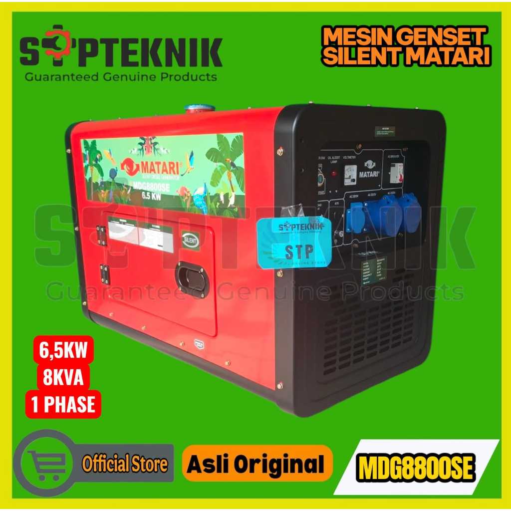 MESIN GENSET SILENT MDG-8800SE 6,5KW 8KVA 1PHASE MATARI