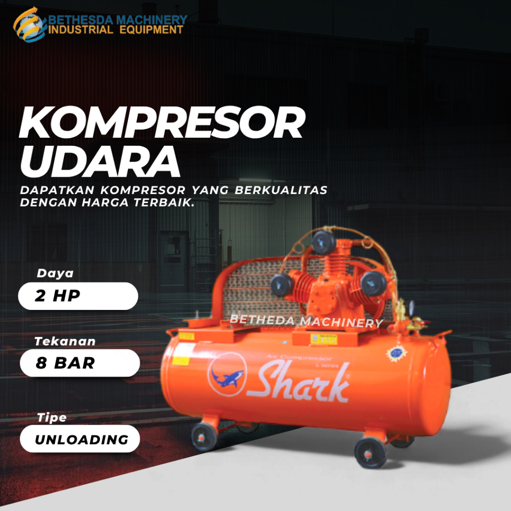 Unloading Kompresor Angin 2 Hp Kosongan / Shark Air Compressor 7 BAR 2 PK