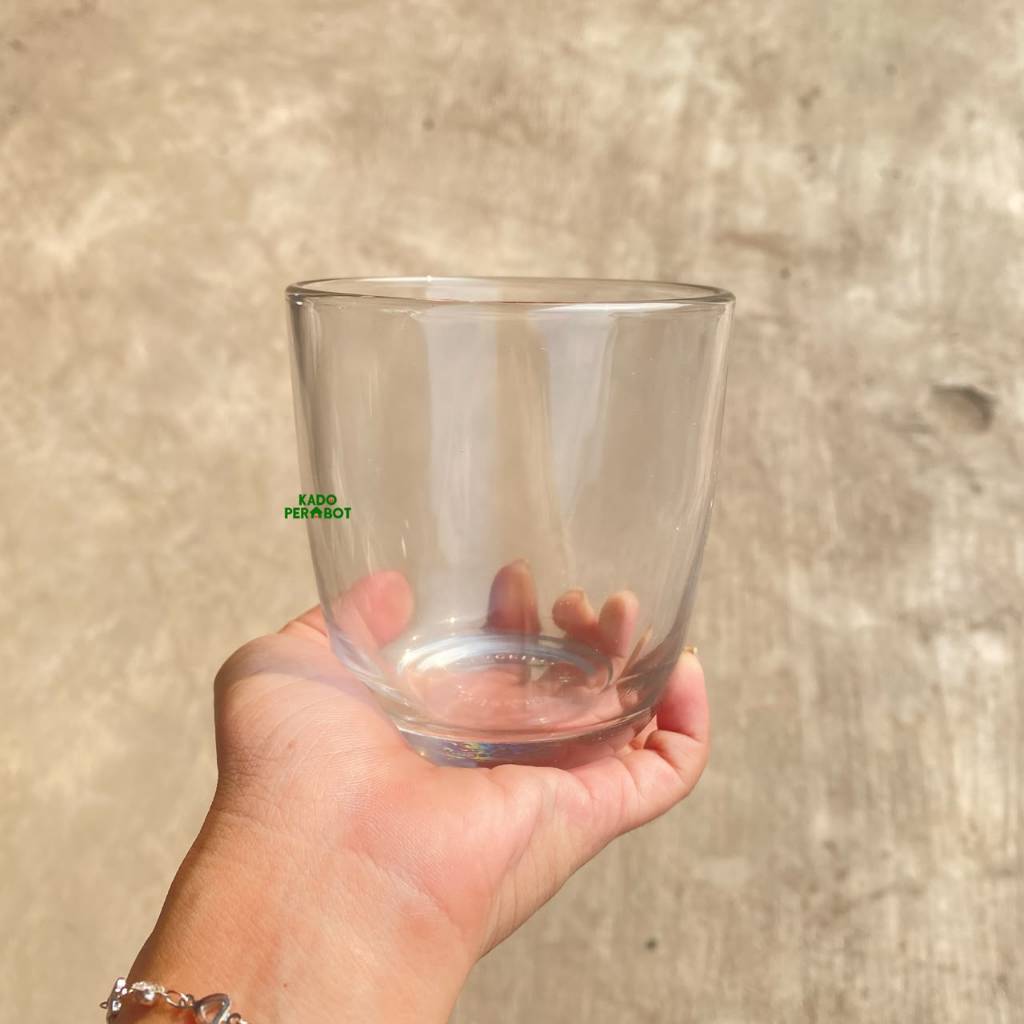 Gelas Kaca Bening Minimalis Tumbler Pendek Estetik untuk Kopi, Teh, Jus dan Minuman Sehari-hari CITI