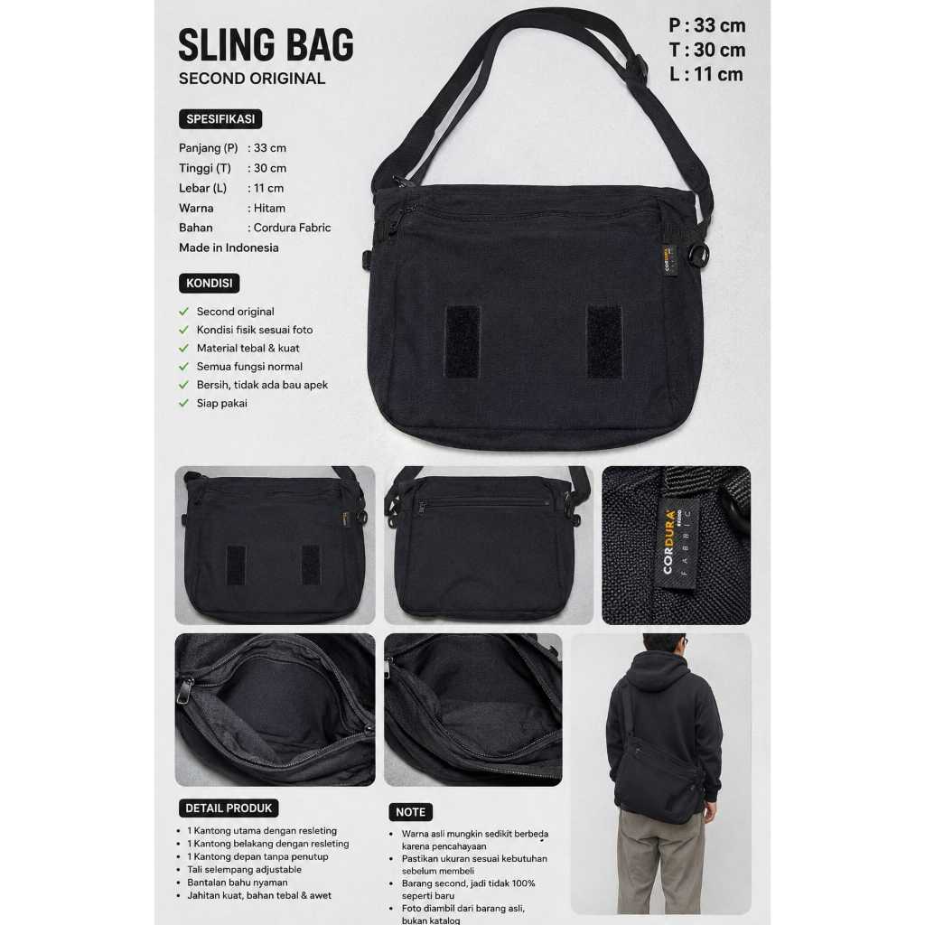 Tas Selempang Daylife Messenger Bag – Black