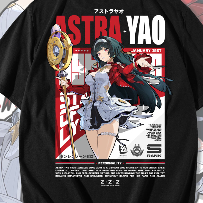 KAOS ASTRA YAO ZENLESS ZONE ZERO - KAOS DISTRO PRIA & WANITA KAOS ANIME & GAME ZZZ ASTRA YAO