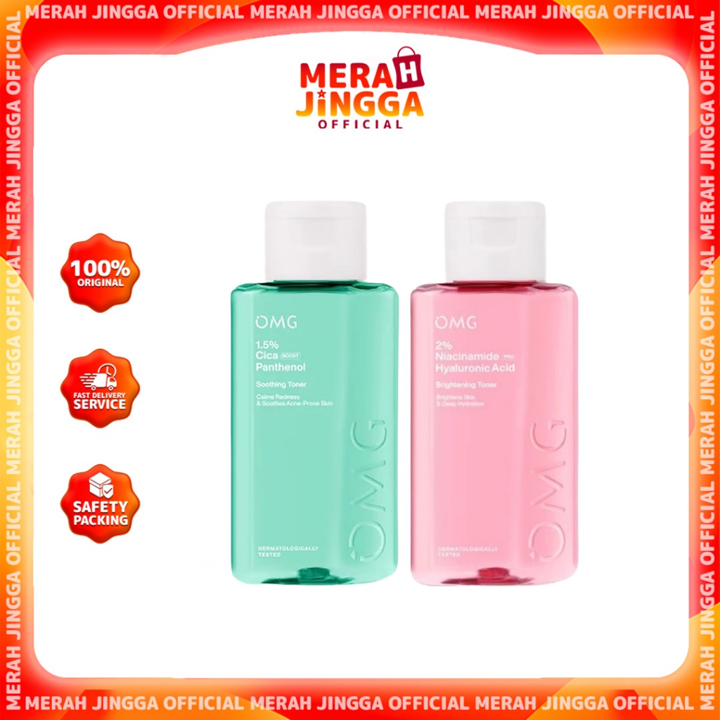 OMG Oh My Glow Brightening & Soothing Toner Niacinamide Hyaluronic & CicaBoost Panthenol | Merah Jin