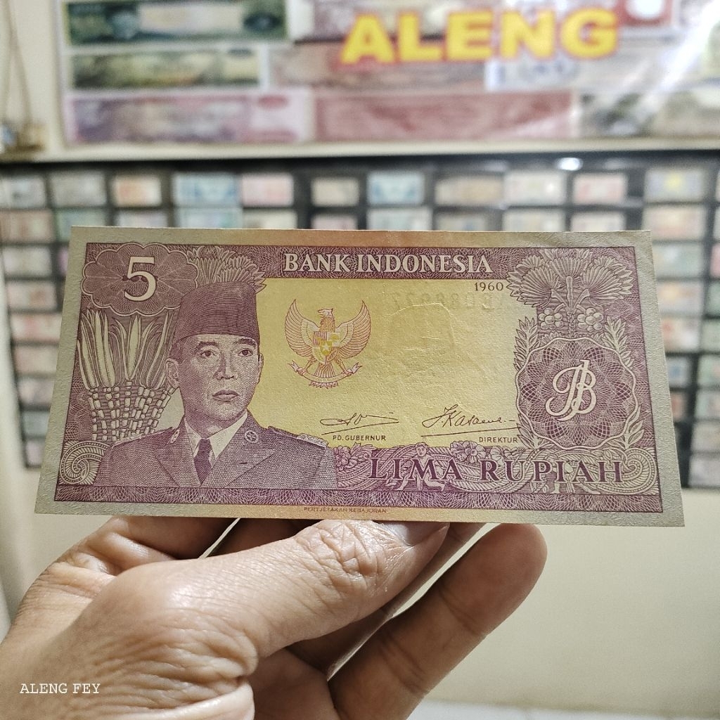 uang kuno sukarno 5 Rupiah 1960
