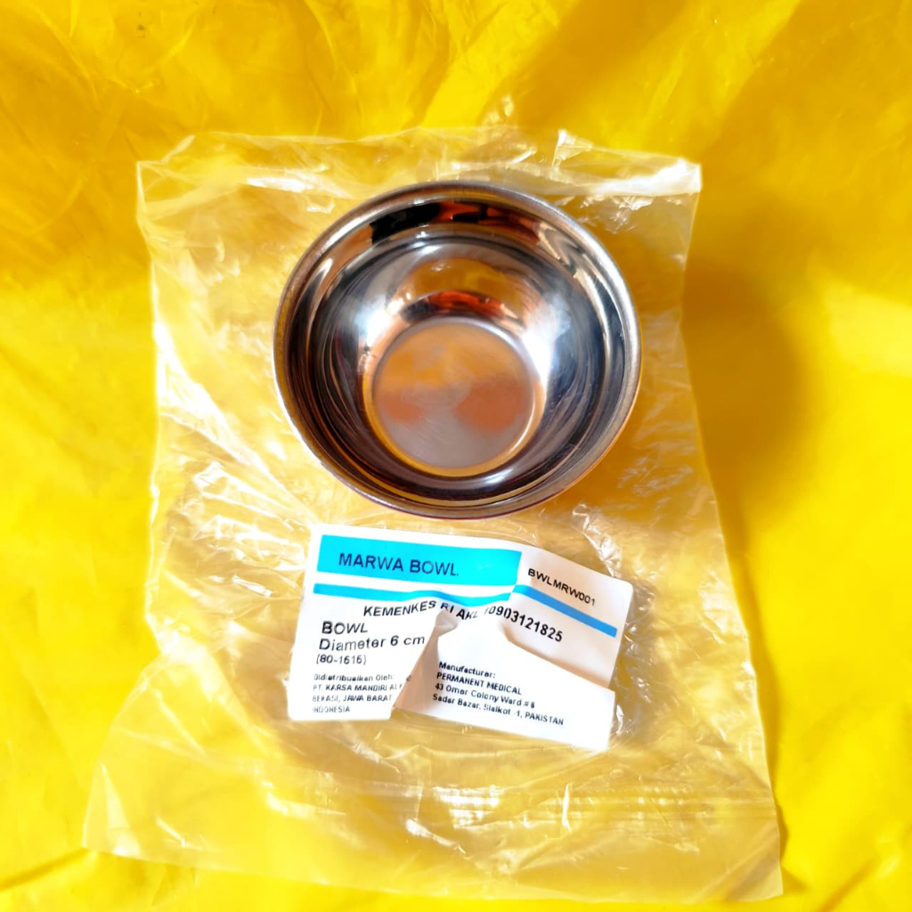 Marwa Com Tanpa Tutup Stainless 6 cm. Kom Betadine, Kom Kapas, Com Betadine Iodine Com betadine Keci
