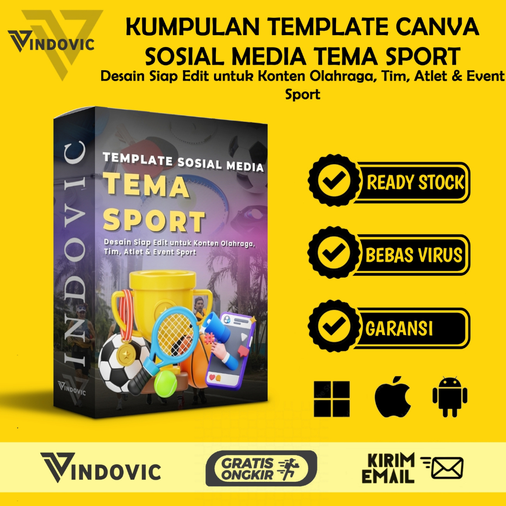 [T1169] KUMPULAN TEMPLATE CANVA SOSIAL MEDIA TEMA SPORT | Desain Siap Edit Untuk Konten Olahraga, Ti