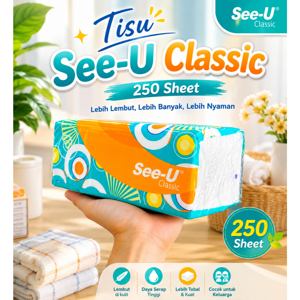 Tisu SEE U 250 sheet 2 ply murah - harga 1 pcs