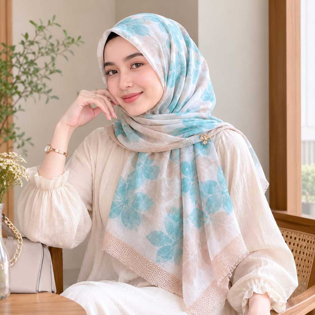 Scarf Premium Pashmina Hijab Selendang Syal Kerudung Motif - SM 18
