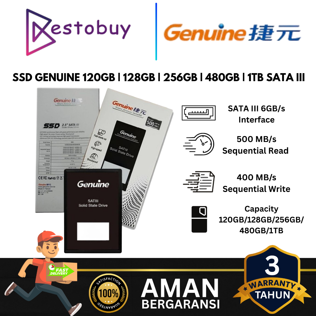 SSD Genuine 120GB 128GB 256GB 480GB 1TB SATA III / SATA3 2.5"