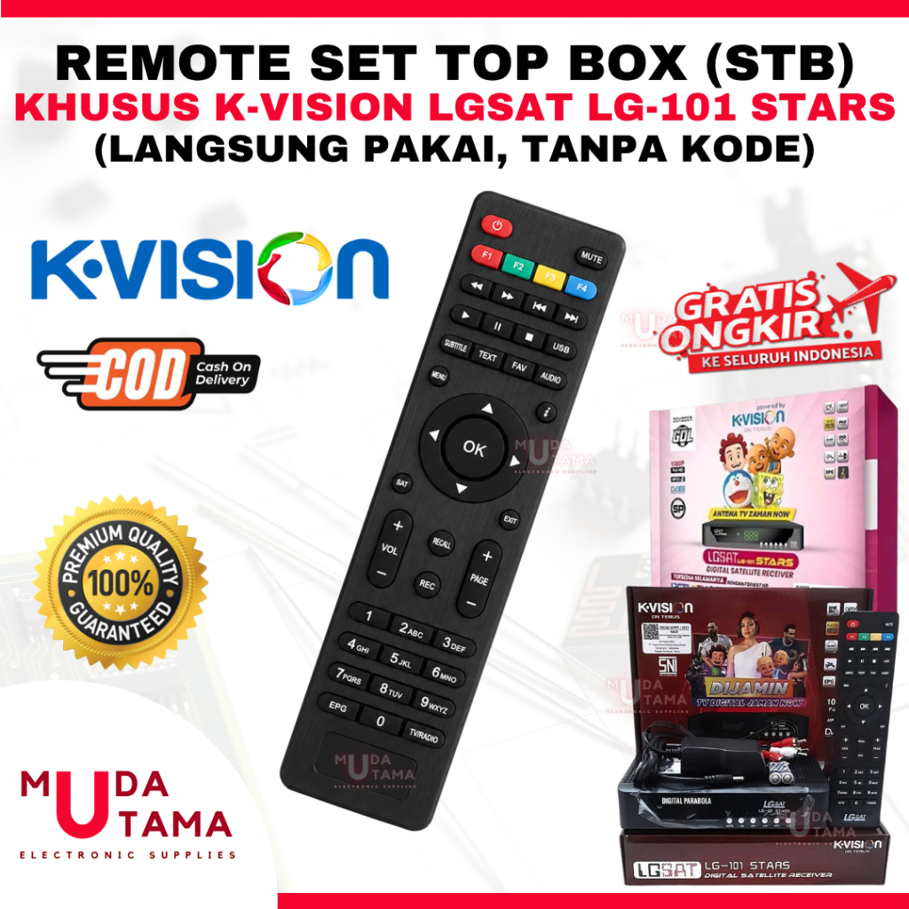 REMOT STB KVISION LGSAT LG101HD - REMOTE SET TOP BOX K-VISION LGSAT LG 101-HD - REMOTE REMOT STB REC