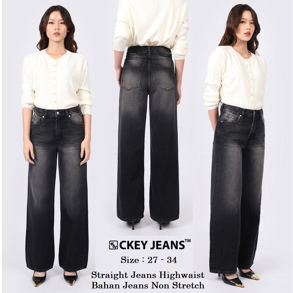 Ckey Straight Jeans Highwaist / Loose Jeans High Waist / Ckey Jeans