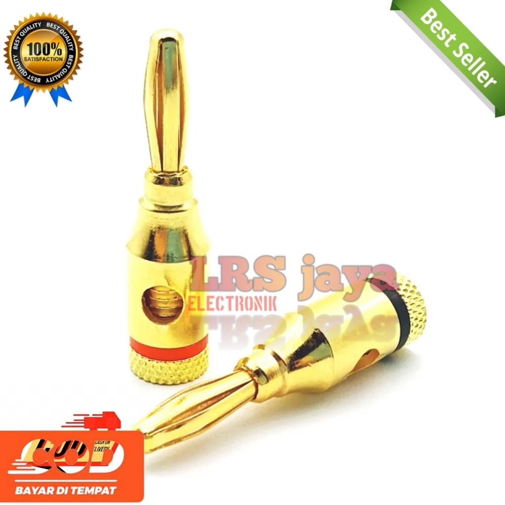 JACK BANANA PLUG GOLD / JACK PLUG BANANA AUDIO GOLD
