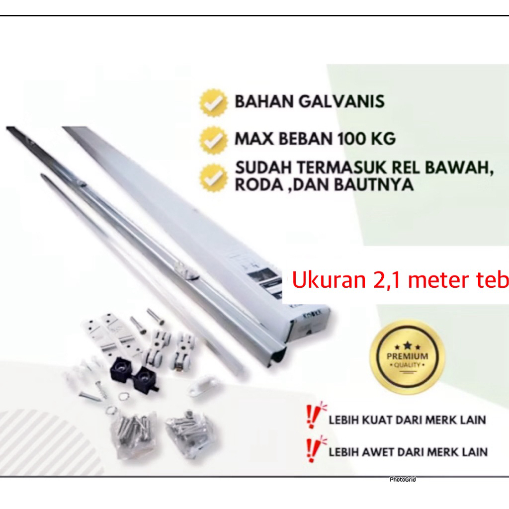 Rel Pintu J3 Panjang  2,1 meter 1,8 Meter rel pintu sleding door 1rel pintu sleding 2,1 meter rell p