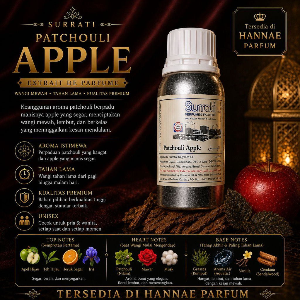 Patchouli Apple Bibit Parfum Patchouli Apple Surrati Original 100ml BerSegel