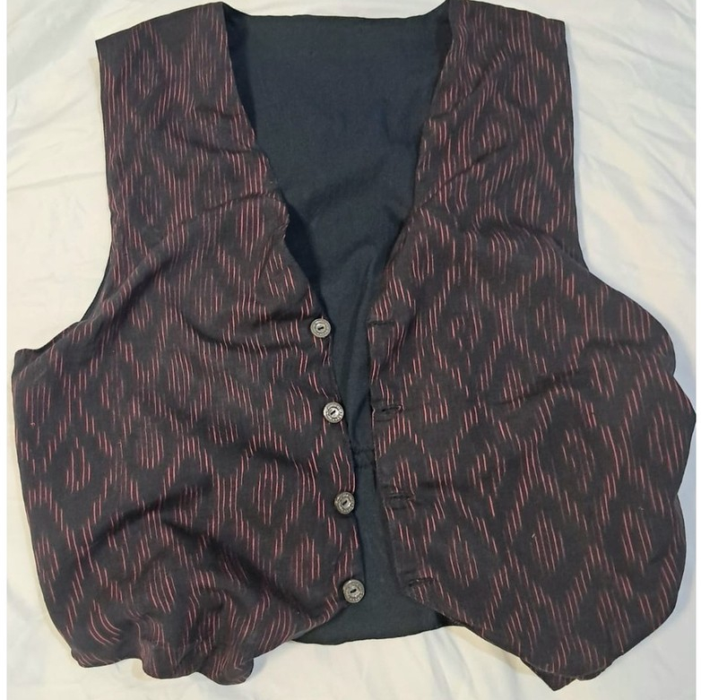 Rompi Vest Tenun Etnik Wanita Motif Geometris Tenun Wastra Nusantara