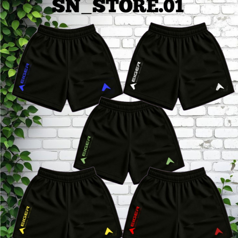 Celana Pendek Eiger Hitam Logo Pria wanita