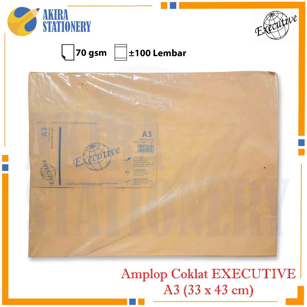 Amplop Coklat EXECUTIVE A3 / Amplop Kertas Samson Garan Ukuran 30,5 x 43 70 Gsm isi 100 lembar