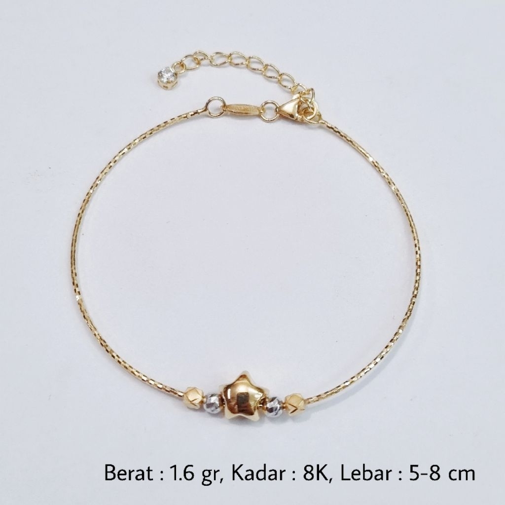 Gelang Choker Bintang Emas UBS 8K Diameter 5-8 cm - MA3 / 1.6 gram