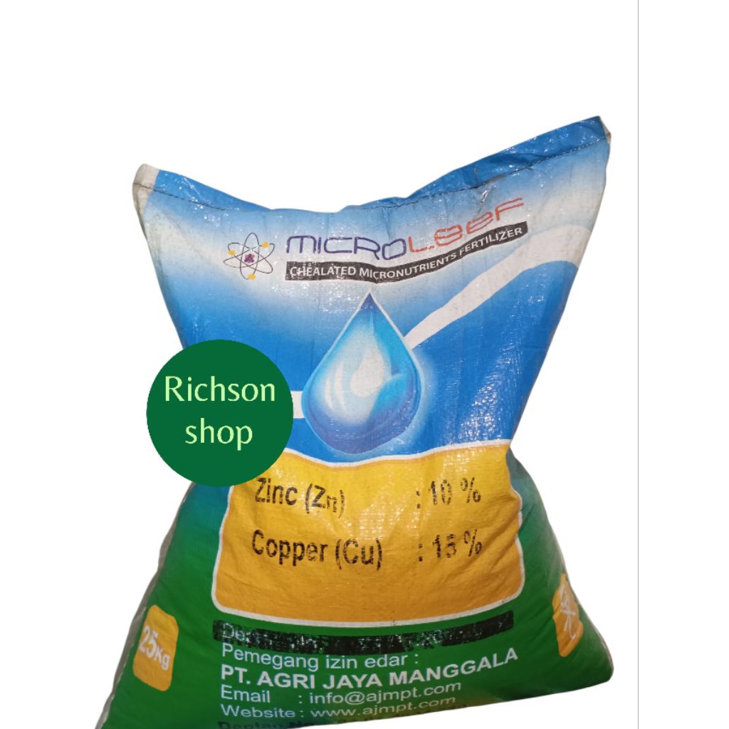 pupuk microleef unsur hara micro Zn 8% cu 8% B 8% kemasan 1kg (Repacking)