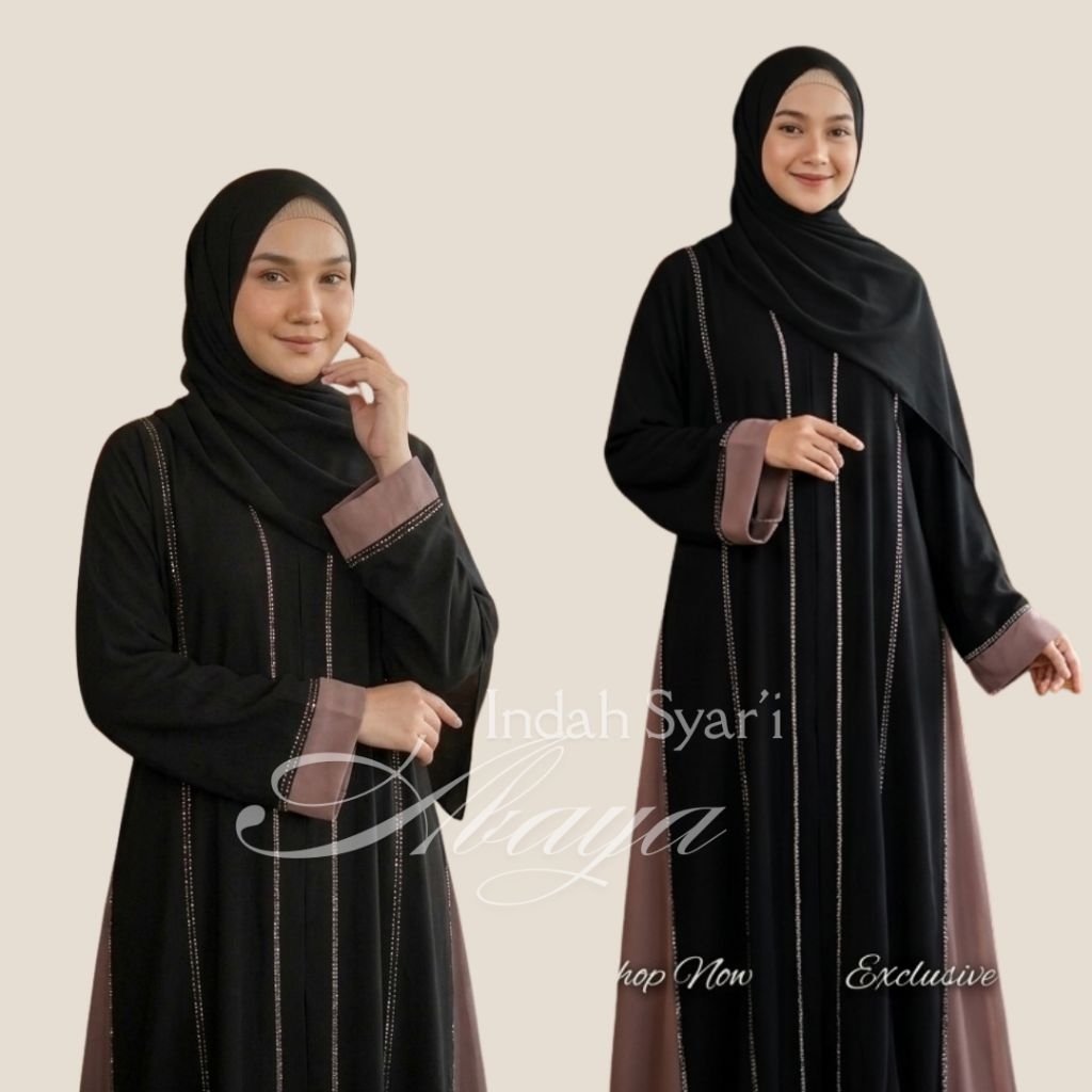 ABAYA DUBAI MESIR-COD-MURAH -ABAYA   HITAM
