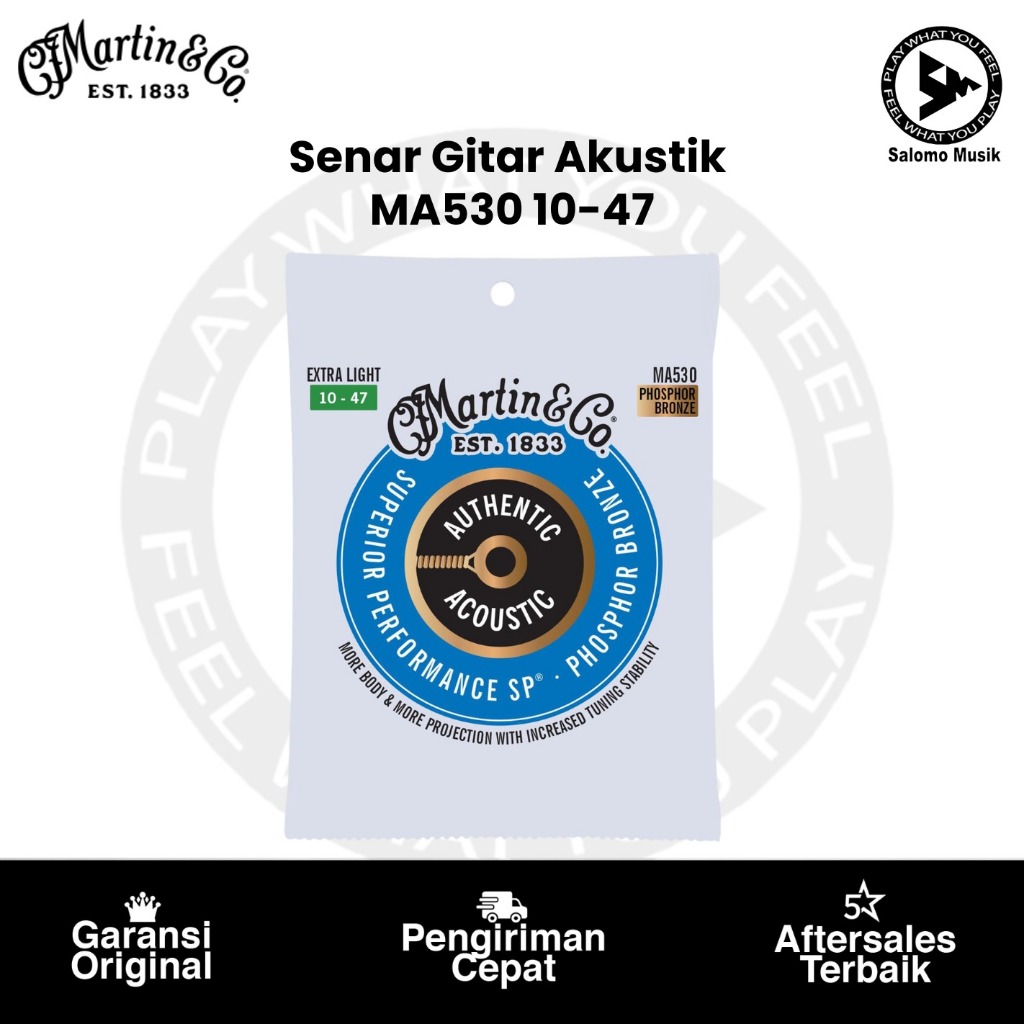 Senar Gitar Akustik Martin & Co MA530 Extra Light Original